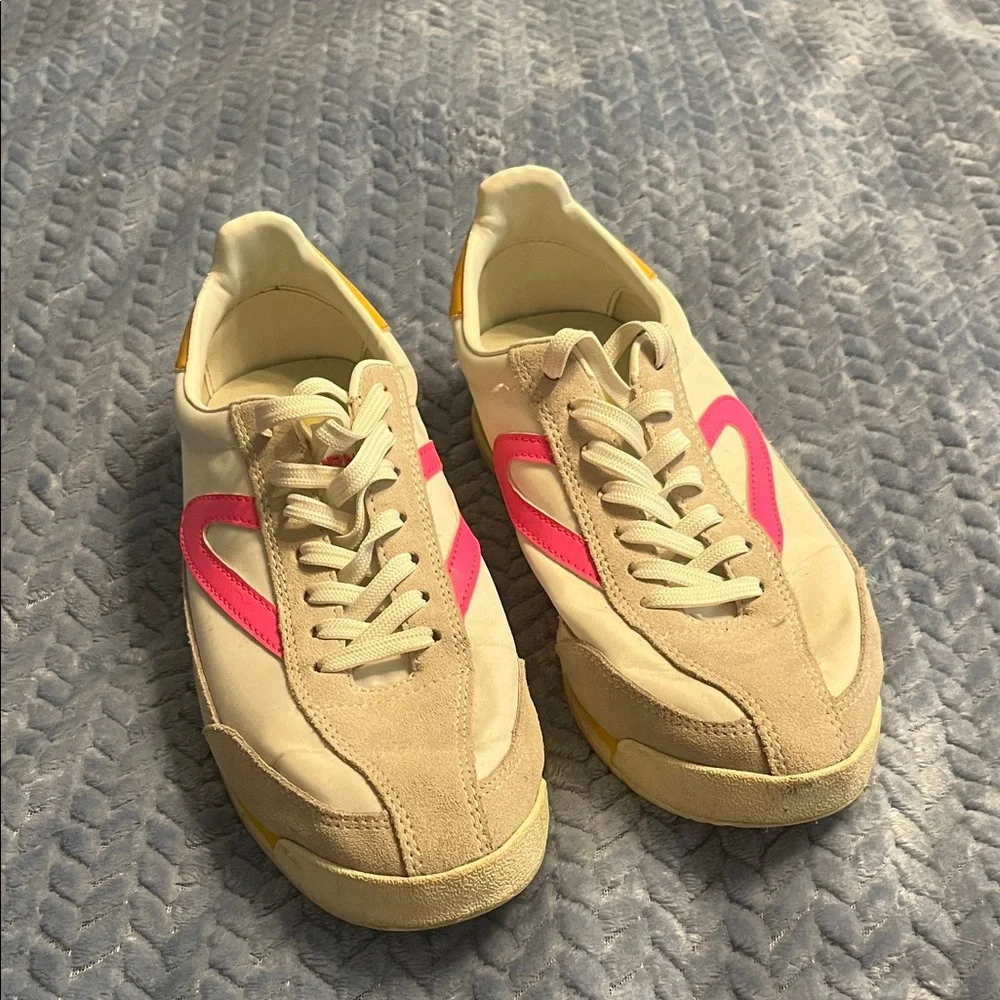 Tretorn Women's Athletic Shoes - Pink, Yellow, and Cream - Picture 2 of 3